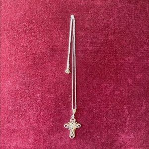 New 925 Sterling Silver Cross Pendant Necklace